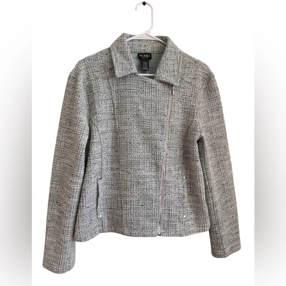 SOHO Women's Tweed Moto Jacket